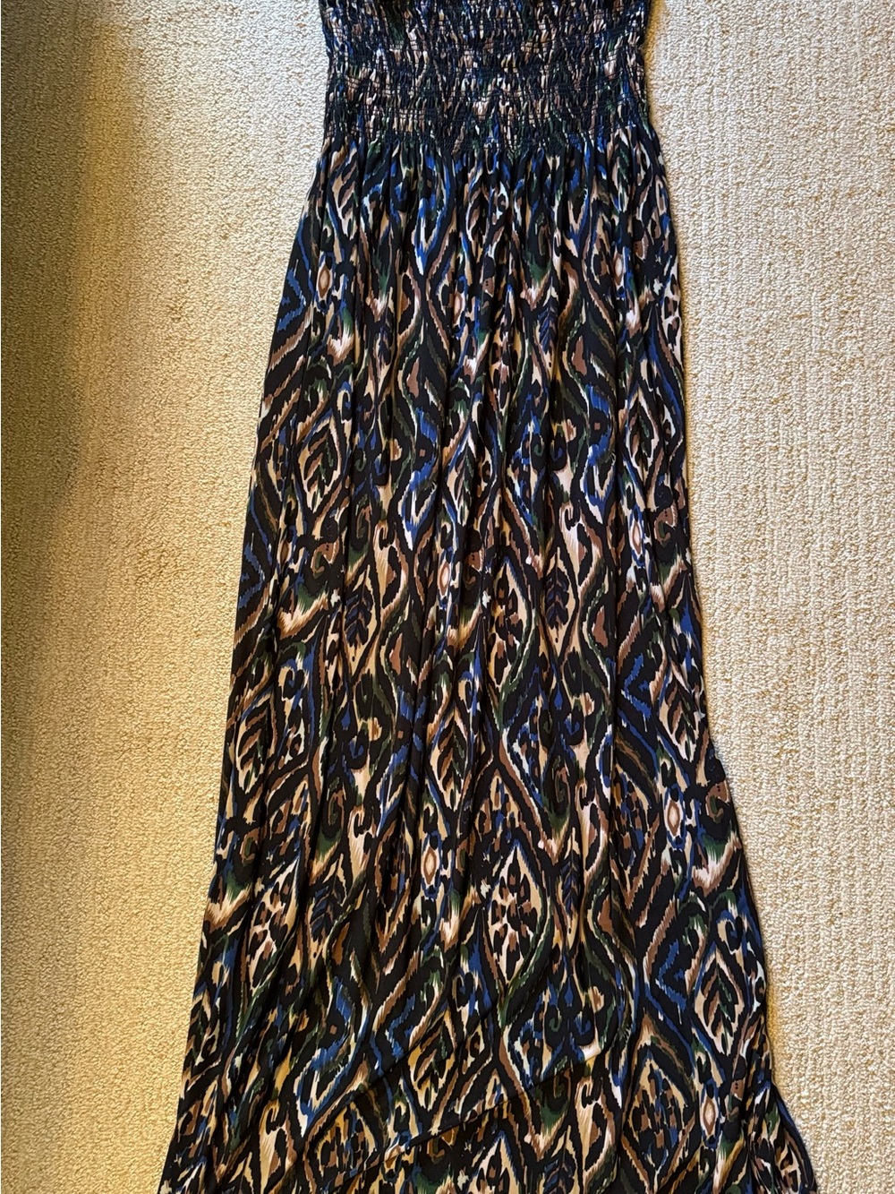 Vintage Y2K Jordan Taylor USA Smocked Halter Maxi Dress Fits M-L